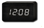 Reloj Despertador Madera Led Temperatura Fecha Alarma Usb