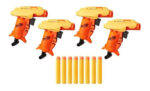 Pistola X 4 Unidades Nerf Juguete Infantil Accion + Dardos
