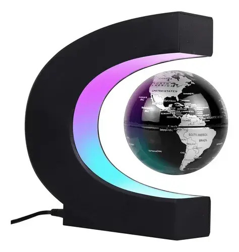 D_NQ_NP_849753-MLA91436771499_092025-F.jpg Globo Terraqueo Magnetico Flota Y Rota Luces Deco Importado - Imagen 1