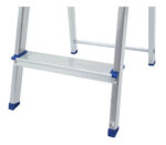 Escalera De Aluminio Tijera 3 Escalones Mor Plegable 5101 Base Antideslizante, Traba De Seguridad. Ultimo Escalon Como Plataforma Y Soporte De Aluminio Para Sujetarse Plateado/azul - Imagen 8