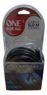 Cable Coaxil One For All Tda 5 Metros Conector Niquelado Negro - Imagen 2