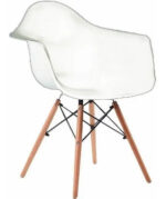 Silla De Comedor Plastico Patas Madera Eames Material Unico - Imagen 2