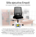Silla Ejecutiva Empoli Em-3048 Ergonómica Apoyabrazos Abatibles Soporte Lumbar Blanco Mesh - Imagen 9