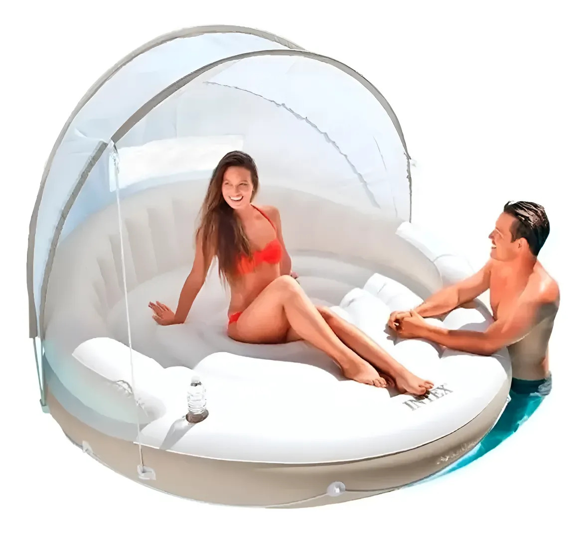 D_NQ_NP_908120-MLA116772296984_092026-F.jpg Colchoneta Inflable Con Toldo Intex Para Pileta Resistente - Imagen 1