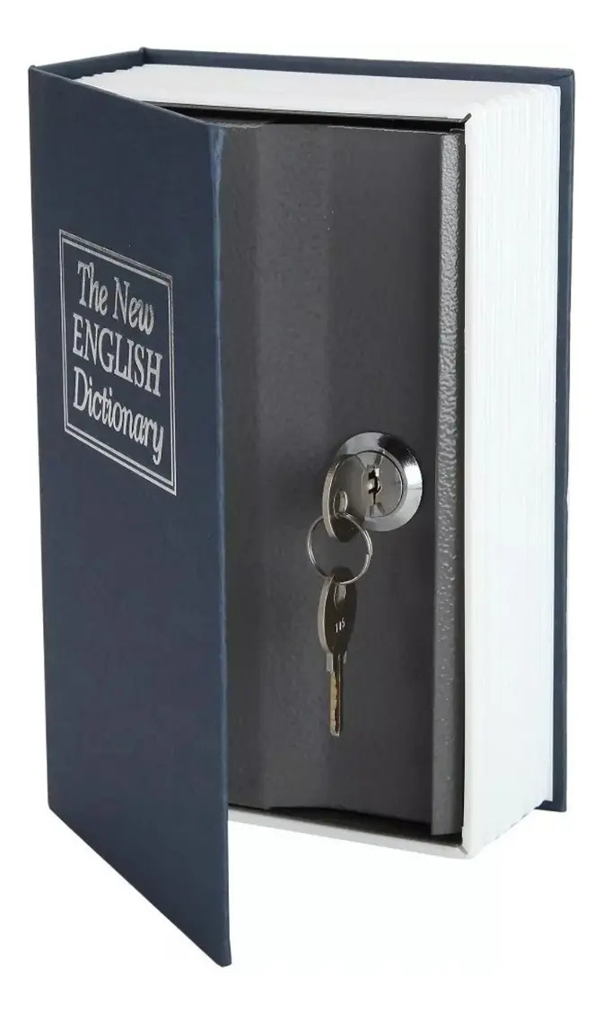 D_NQ_NP_919487-MLA71322939367_082023-F.jpg Caja Fuerte Oculta Metalica Libro Forrado En Tela + Llaves - Imagen 1