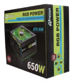 Fuente Pc Atx 650w Luces Rgb 24 Pines Sata Gamer Noganet - Imagen 2