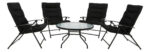 Set De Jardin Exterior 4 Reposeras + Mesa De Vidrio