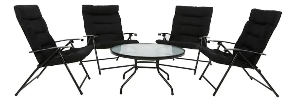 D_NQ_NP_933149-MLA90939104014_082025-F.jpg Set De Jardin Exterior 4 Reposeras + Mesa De Vidrio - Imagen 1