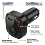 Transmisor Bluetooth Mp3 Musica Auto Display Carga Rapida - Imagen 3