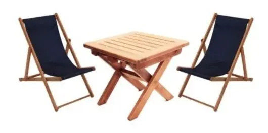 D_NQ_NP_957685-MLA40874565362_022020-F.jpg Set Plegable Jardin Mesa + 2 Reposeras Madera Reforzada Deco - Imagen 1