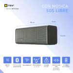 Parlantes Bluetooth Portatil Thonet Vander Frei Potenciado Color Gris Gray - Imagen 2